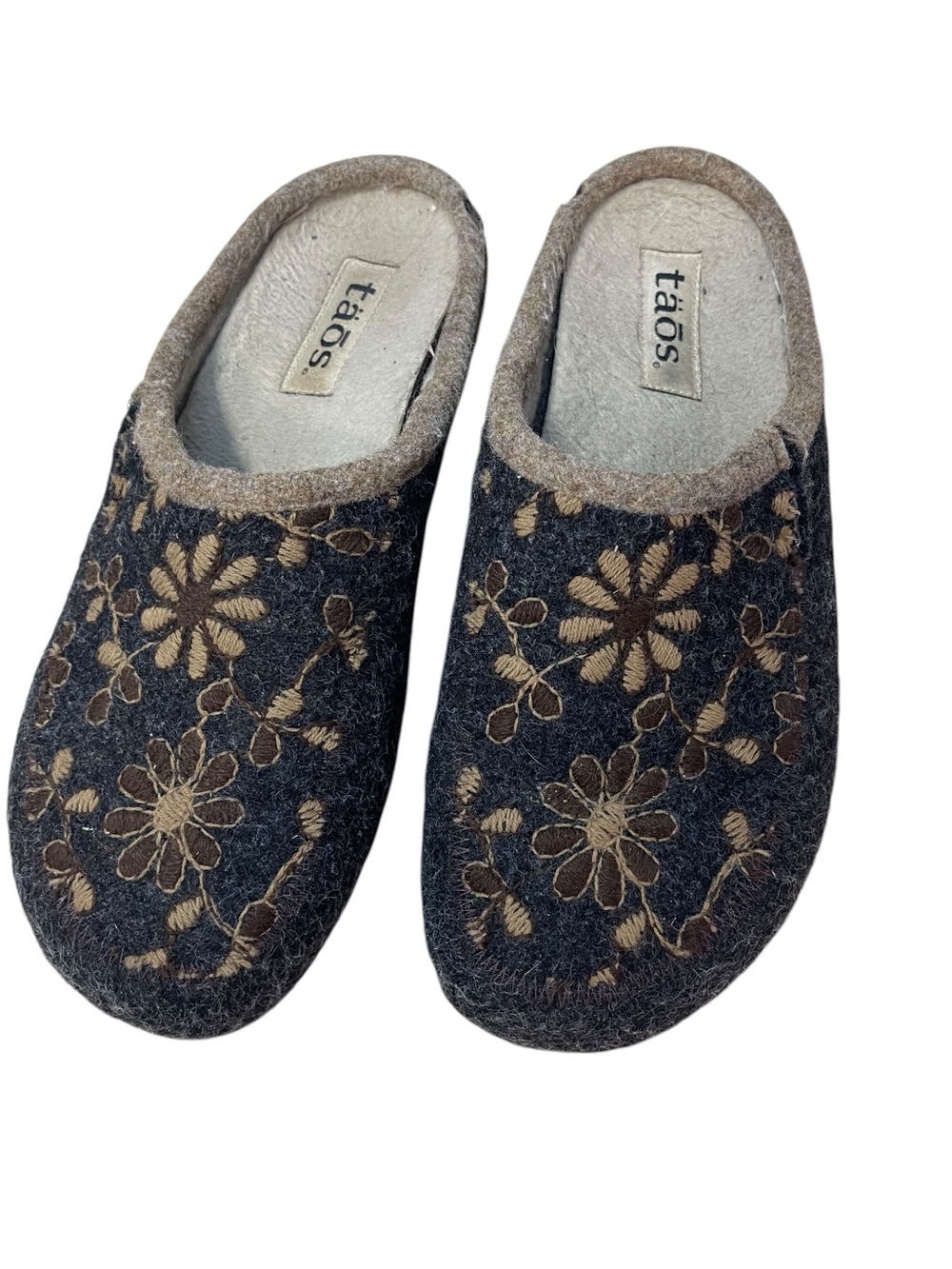 Taos Woolderness 2 Slipper Clog Women's Size 9 9.5 EU 40 Floral Wool Mule